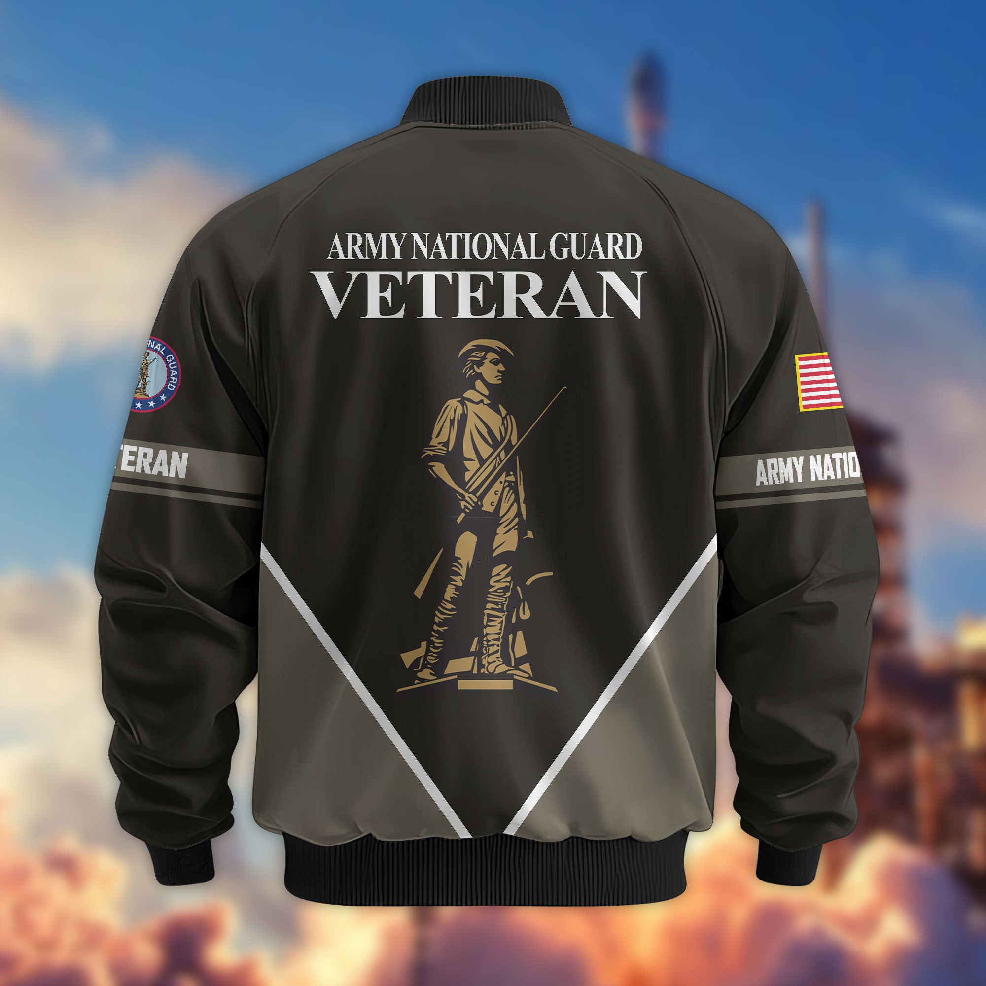 Premium US Veterans Bomber Jacket, Gifts For US Veterans, Gifts On Father's Day, Veterans Day.