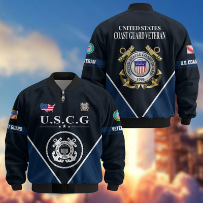 Premium US Veterans Bomber Jacket, Gifts For US Veterans, Gifts On Father's Day, Veterans Day.