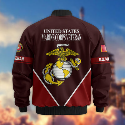 Premium US Veterans Bomber Jacket, Gifts For US Veterans, Gifts On Father's Day, Veterans Day.