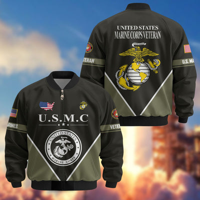 Premium US Veterans Bomber Jacket, Gifts For US Veterans, Gifts On Father's Day, Veterans Day.