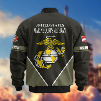 Premium US Veterans Bomber Jacket, Gifts For US Veterans, Gifts On Father's Day, Veterans Day.