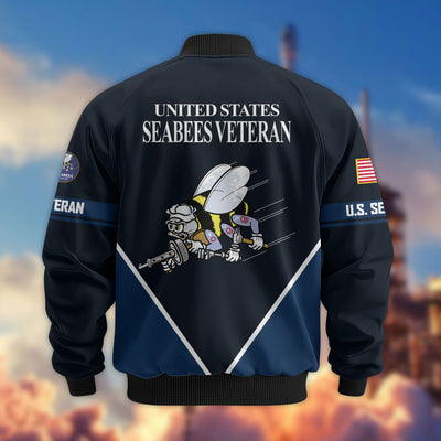 Premium US Veterans Bomber Jacket, Gifts For US Veterans, Gifts On Father's Day, Veterans Day.
