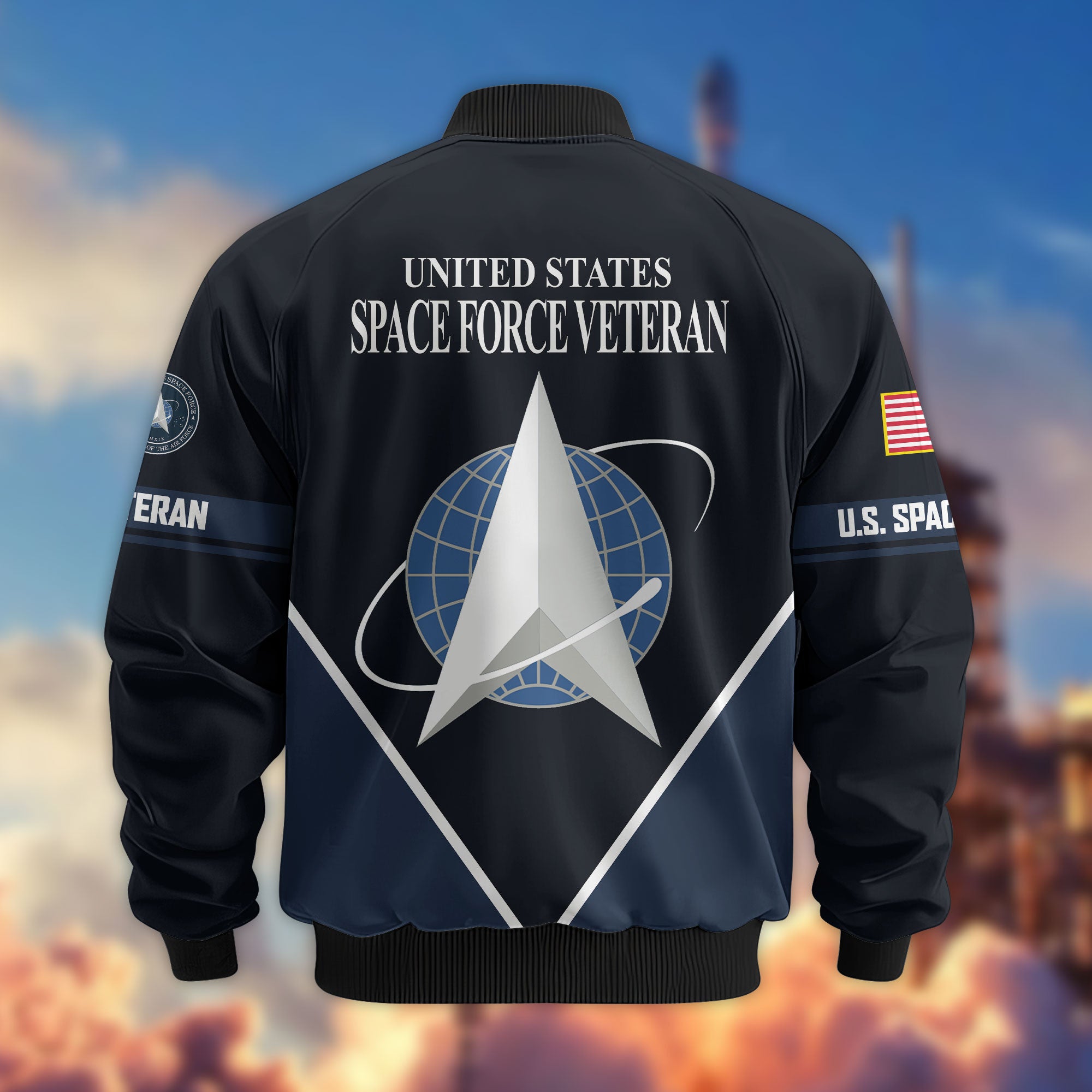 Premium US Veterans Bomber Jacket, Gifts For US Veterans, Gifts On Father's Day, Veterans Day.