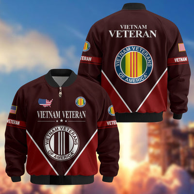 Premium US Veterans Bomber Jacket, Gifts For US Veterans, Gifts On Father's Day, Veterans Day.
