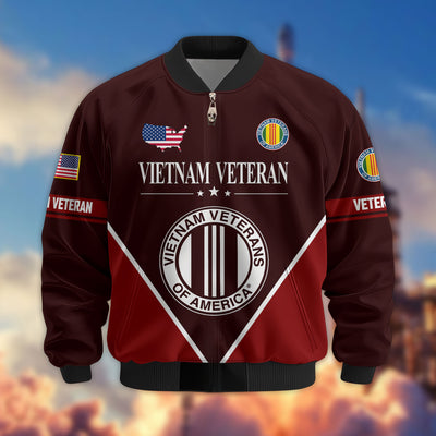 Premium US Veterans Bomber Jacket, Gifts For US Veterans, Gifts On Father's Day, Veterans Day.