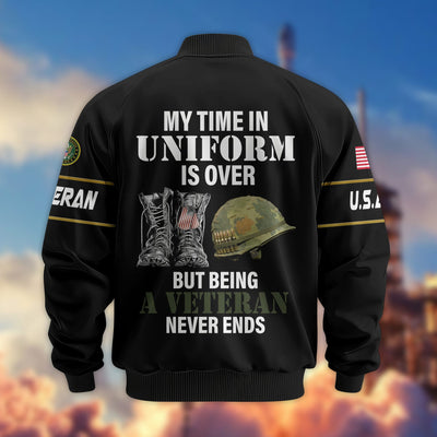 Premium US Veterans Bomber Jacket, Gifts For US Veterans, Gifts On Father's Day, Veterans Day.