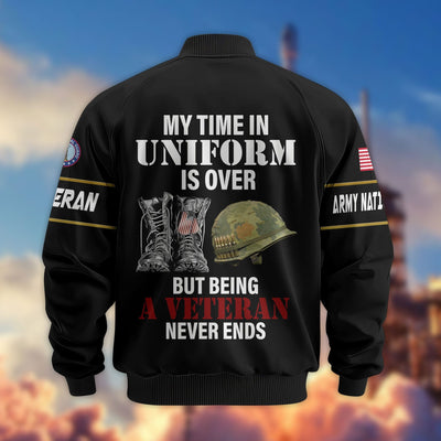 Premium US Veterans Bomber Jacket, Gifts For US Veterans, Gifts On Father's Day, Veterans Day.