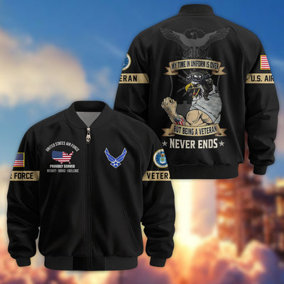 Premium US Veterans Bomber Jacket, Gifts For US Veterans, Gifts On Father's Day, Veterans Day.