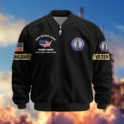 Premium US Veterans Bomber Jacket, Gifts For US Veterans, Gifts On Father's Day, Veterans Day.