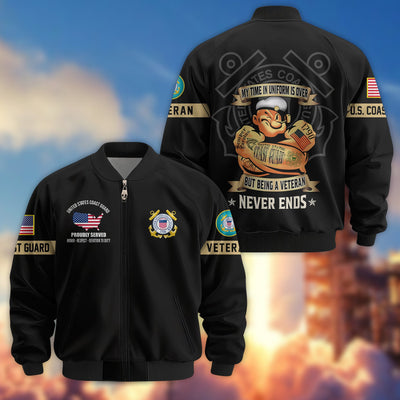 Premium US Veterans Bomber Jacket, Gifts For US Veterans, Gifts On Father's Day, Veterans Day.