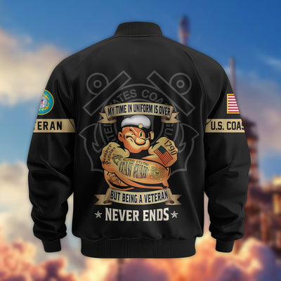 Premium US Veterans Bomber Jacket, Gifts For US Veterans, Gifts On Father's Day, Veterans Day.