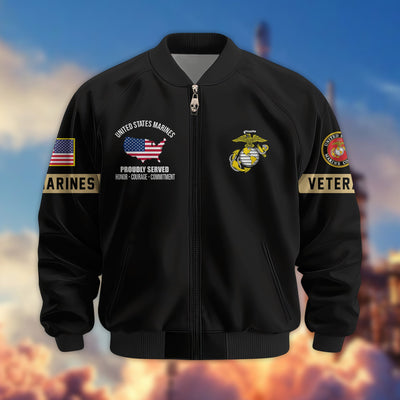 Premium US Veterans Bomber Jacket, Gifts For US Veterans, Gifts On Father's Day, Veterans Day.