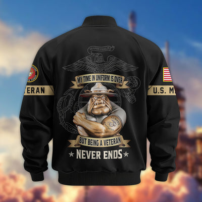 Premium US Veterans Bomber Jacket, Gifts For US Veterans, Gifts On Father's Day, Veterans Day.
