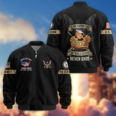 Premium US Veterans Bomber Jacket, Gifts For US Veterans, Gifts On Father's Day, Veterans Day.