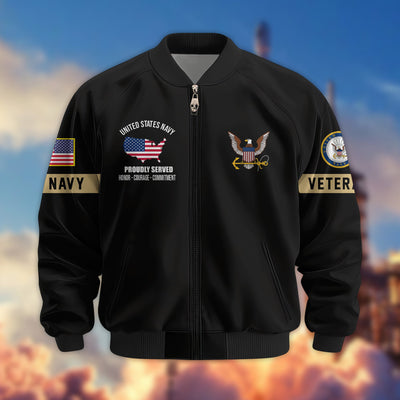 Premium US Veterans Bomber Jacket, Gifts For US Veterans, Gifts On Father's Day, Veterans Day.