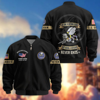 Premium US Veterans Bomber Jacket, Gifts For US Veterans, Gifts On Father's Day, Veterans Day.