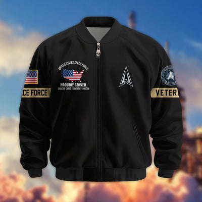 Premium US Veterans Bomber Jacket, Gifts For US Veterans, Gifts On Father's Day, Veterans Day.