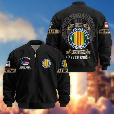 Premium US Veterans Bomber Jacket, Gifts For US Veterans, Gifts On Father's Day, Veterans Day.