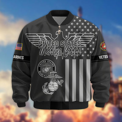 Premium US Veterans Bomber Jacket, Gifts For US Veterans, Gifts On Father's Day, Veterans Day.