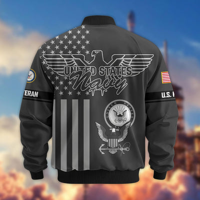 Premium US Veterans Bomber Jacket, Gifts For US Veterans, Gifts On Father's Day, Veterans Day.