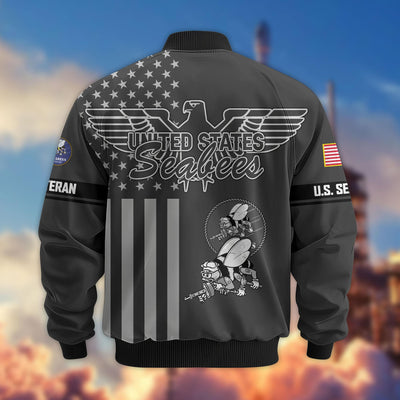 Premium US Veterans Bomber Jacket, Gifts For US Veterans, Gifts On Father's Day, Veterans Day.