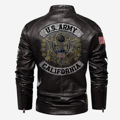 Premium Custom US Army Veteran Leather Jacket, Gifts For Army Veteran, Gifts On Father's Day, Veterans Day.