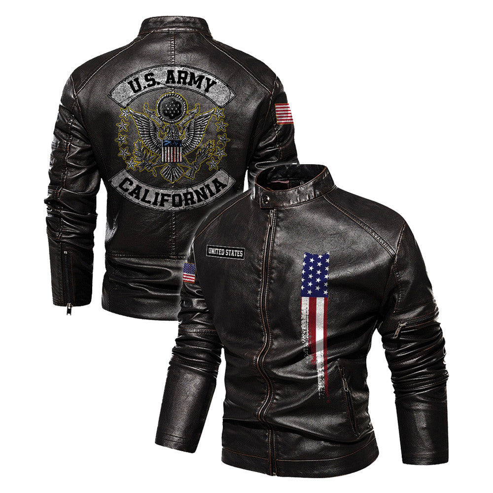 Premium Custom US Army Veteran Leather Jacket, Gifts For Army Veteran, Gifts On Father's Day, Veterans Day.