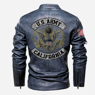 Premium Custom US Army Veteran Leather Jacket, Gifts For Army Veteran, Gifts On Father's Day, Veterans Day.