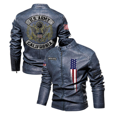 Premium Custom US Army Veteran Leather Jacket, Gifts For Army Veteran, Gifts On Father's Day, Veterans Day.