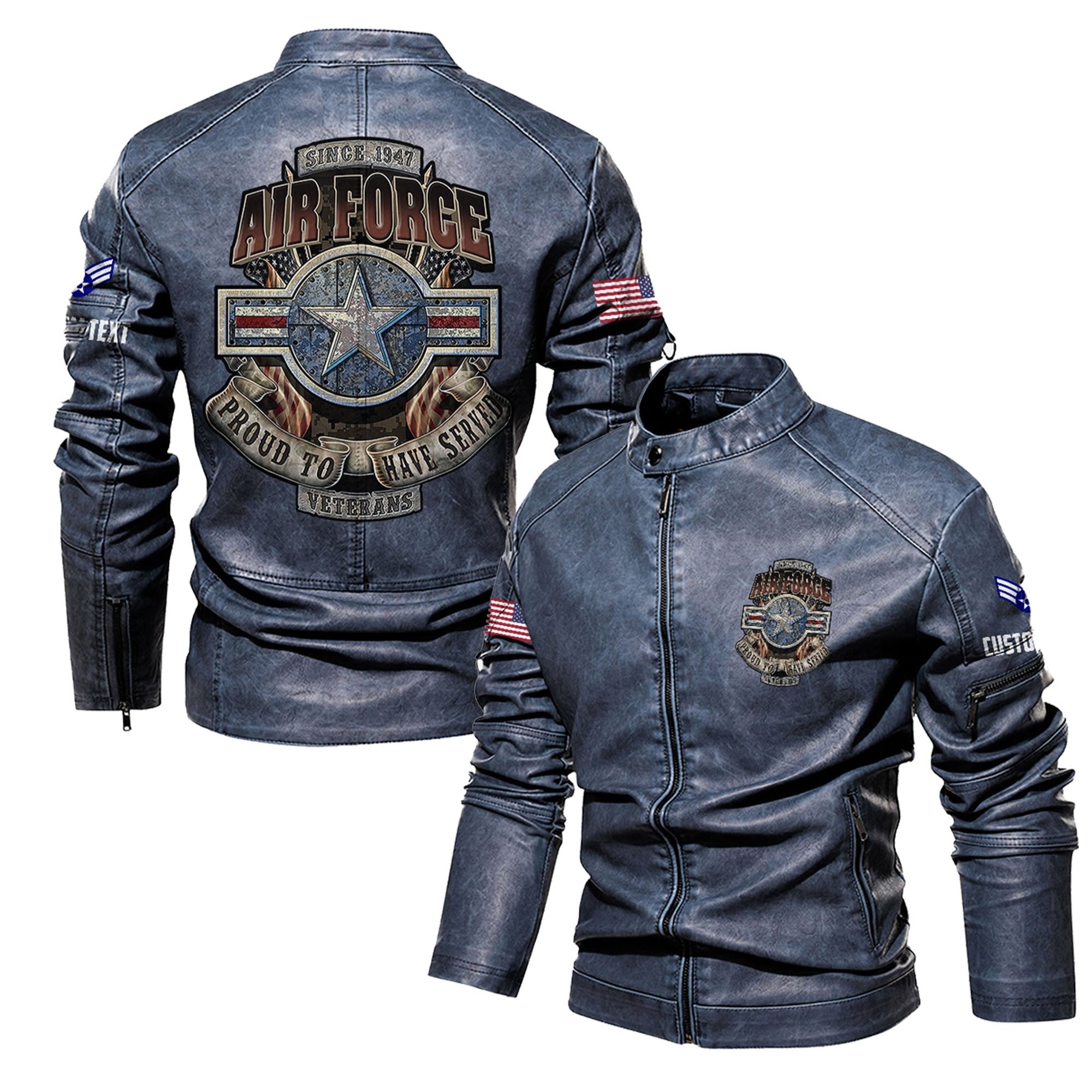 Premium Custom USAF Veteran Leather Jacket, Gifts For Air Force Veteran, Gifts On Father's Day, Veterans Day.