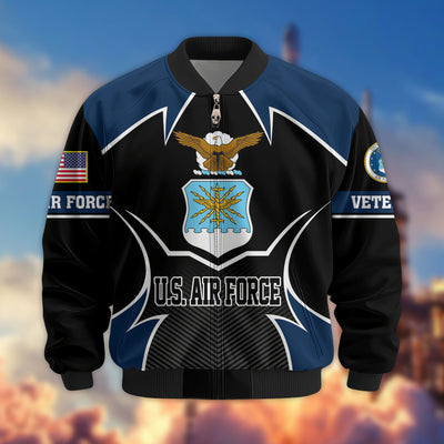 Premium US Veterans Bomber Jacket, Gifts For US Veterans, Gifts On Father's Day, Veterans Day.