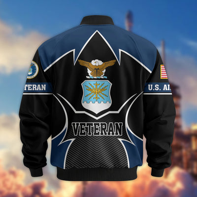 Premium US Veterans Bomber Jacket, Gifts For US Veterans, Gifts On Father's Day, Veterans Day.