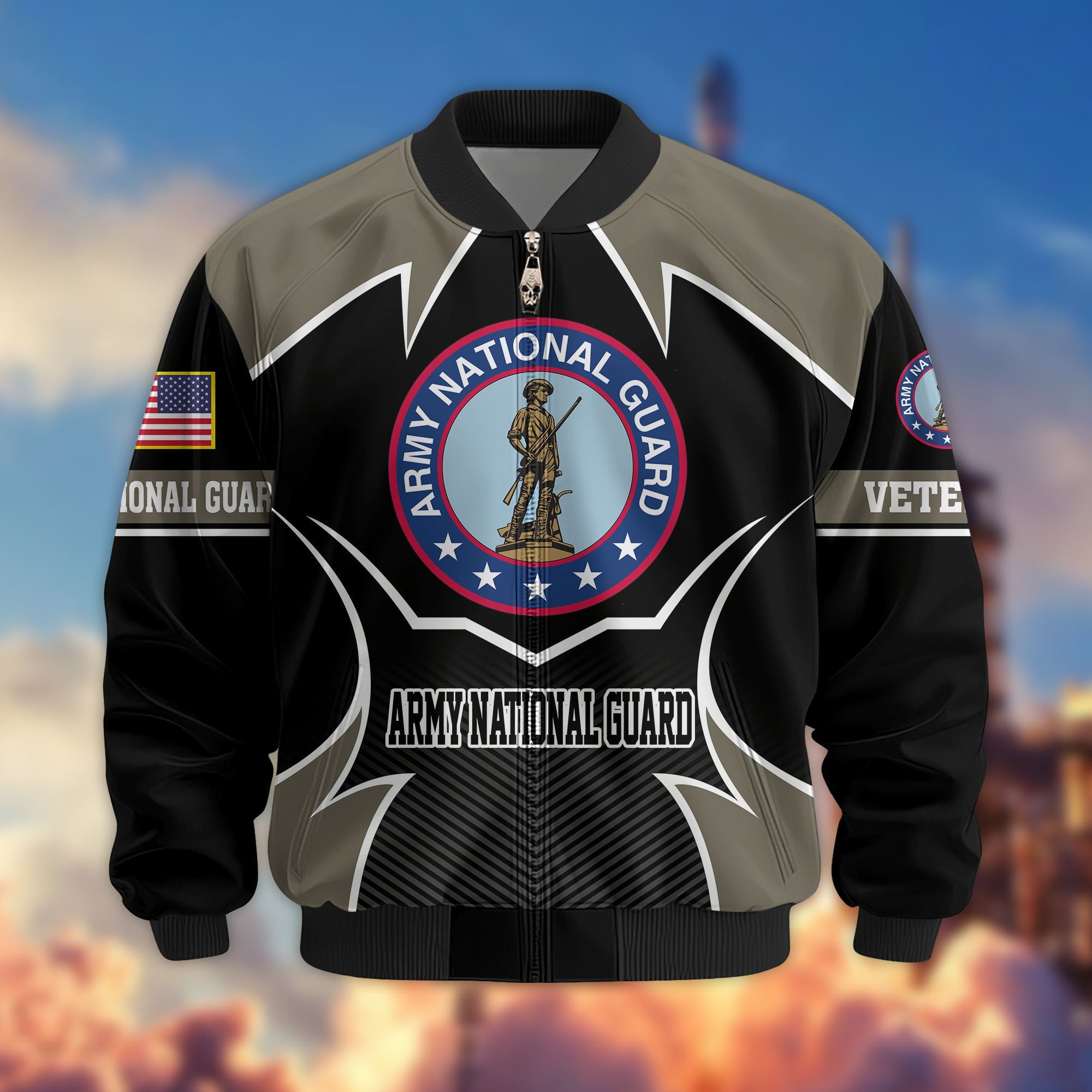 Premium US Veterans Bomber Jacket, Gifts For US Veterans, Gifts On Father's Day, Veterans Day.