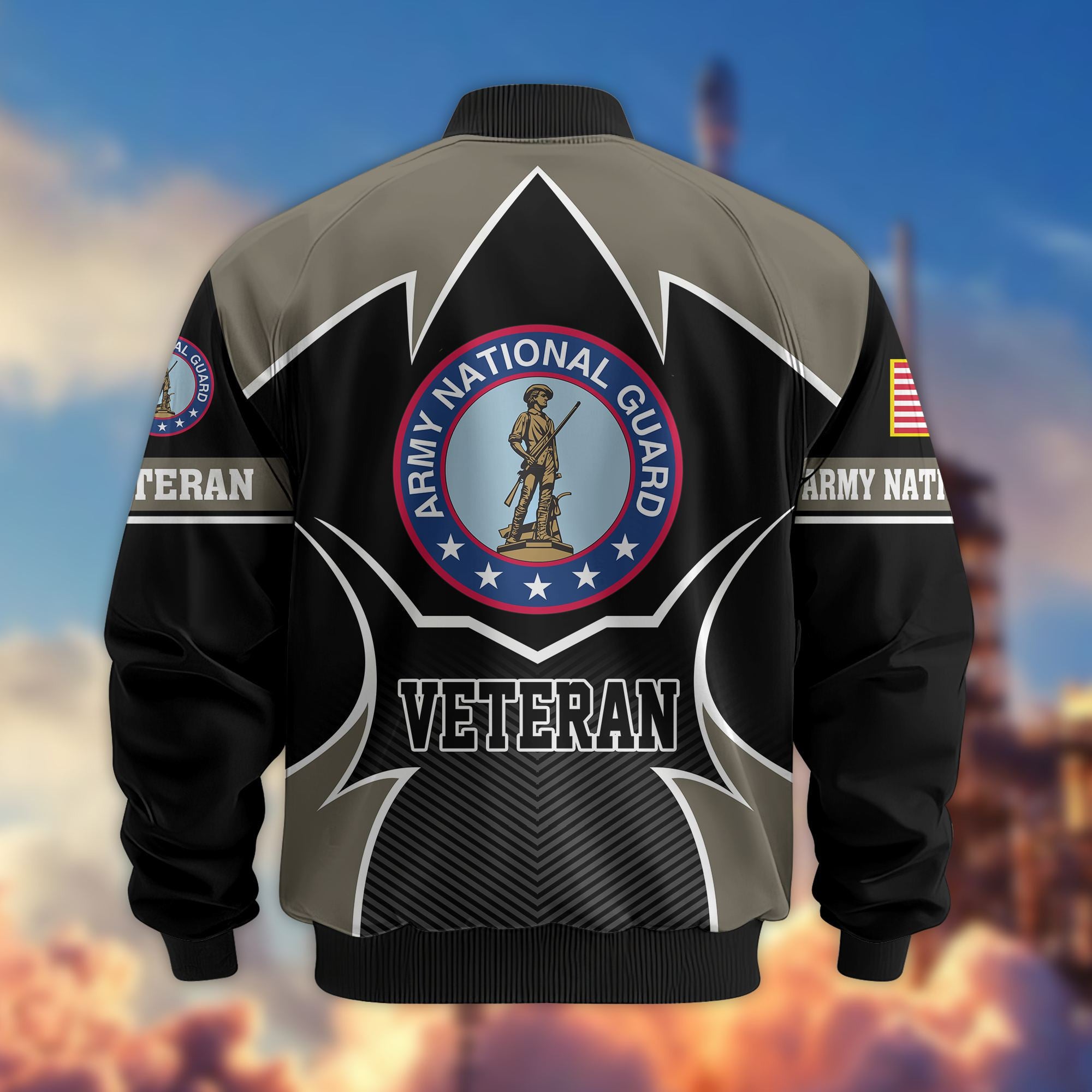 Premium US Veterans Bomber Jacket, Gifts For US Veterans, Gifts On Father's Day, Veterans Day.