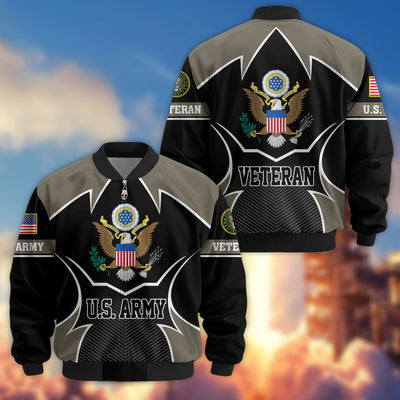 Premium US Veterans Bomber Jacket, Gifts For US Veterans, Gifts On Father's Day, Veterans Day.