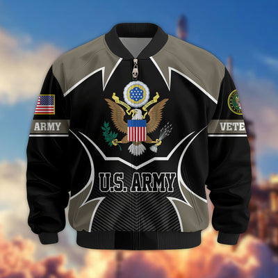 Premium US Veterans Bomber Jacket, Gifts For US Veterans, Gifts On Father's Day, Veterans Day.
