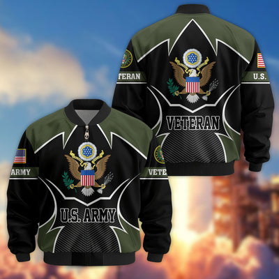 Premium US Veterans Bomber Jacket, Gifts For US Veterans, Gifts On Father's Day, Veterans Day.