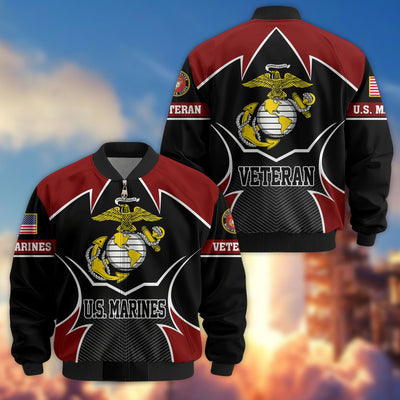 Premium US Veterans Bomber Jacket, Gifts For US Veterans, Gifts On Father's Day, Veterans Day.