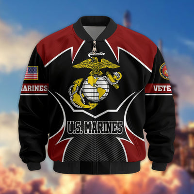 Premium US Veterans Bomber Jacket, Gifts For US Veterans, Gifts On Father's Day, Veterans Day.