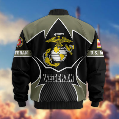 Premium US Veterans Bomber Jacket, Gifts For US Veterans, Gifts On Father's Day, Veterans Day.