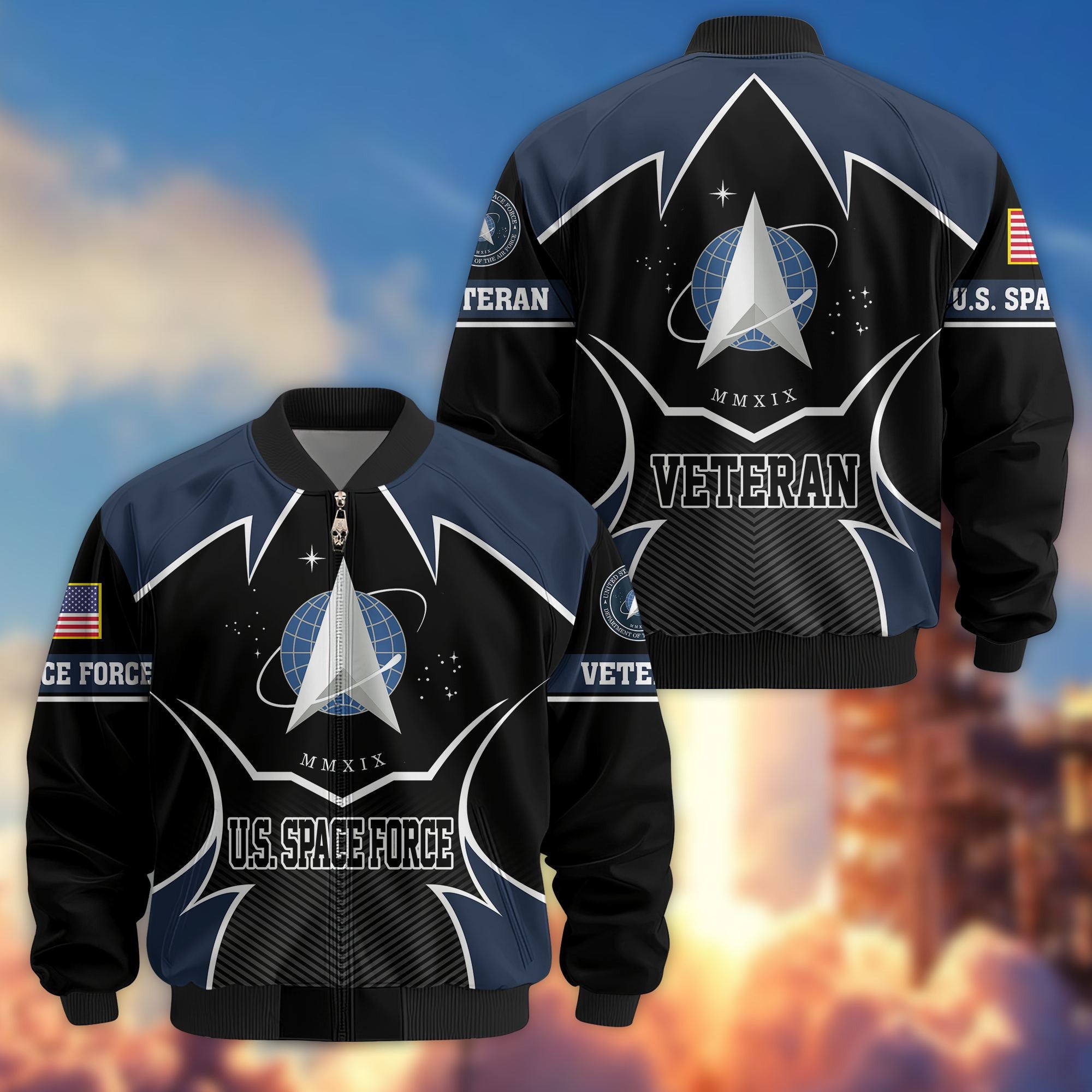 Premium US Veterans Bomber Jacket, Gifts For US Veterans, Gifts On Father's Day, Veterans Day.