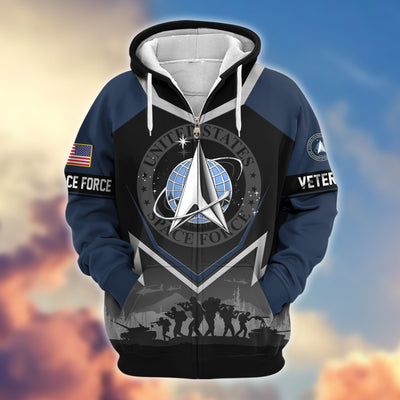 Premium US Veterans Zip Hoodie, Gifts For US Veterans, Gifts On Father's Day, Veterans Day.