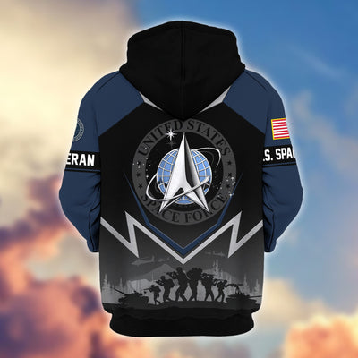Premium US Veterans Zip Hoodie, Gifts For US Veterans, Gifts On Father's Day, Veterans Day.
