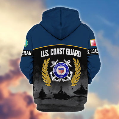 Premium US Veterans Zip Hoodie, Gifts For US Veterans, Gifts On Father's Day, Veterans Day.