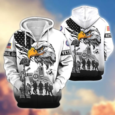 Premium US Veterans Zip Hoodie, Gifts For US Veterans, Gifts On Father's Day, Veterans Day.