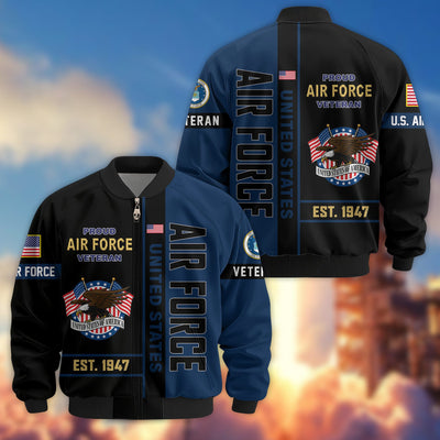 Premium US Veterans Bomber Jacket, Gifts For US Veterans, Gifts On Father's Day, Veterans Day.