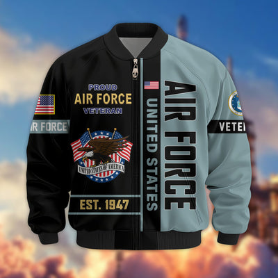 Premium US Veterans Bomber Jacket, Gifts For US Veterans, Gifts On Father's Day, Veterans Day.