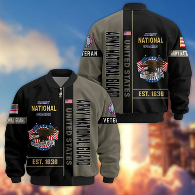 Premium US Veterans Bomber Jacket, Gifts For US Veterans, Gifts On Father's Day, Veterans Day.