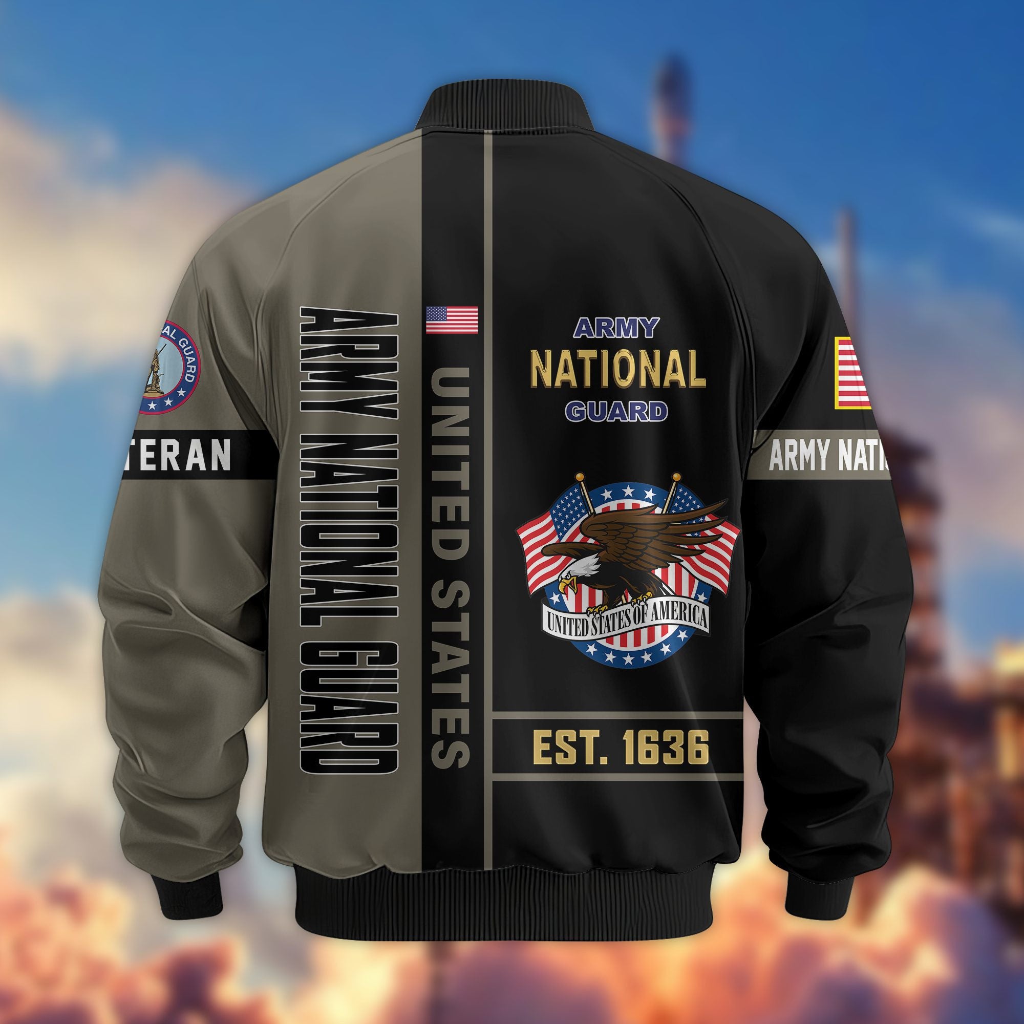 Premium US Veterans Bomber Jacket, Gifts For US Veterans, Gifts On Father's Day, Veterans Day.