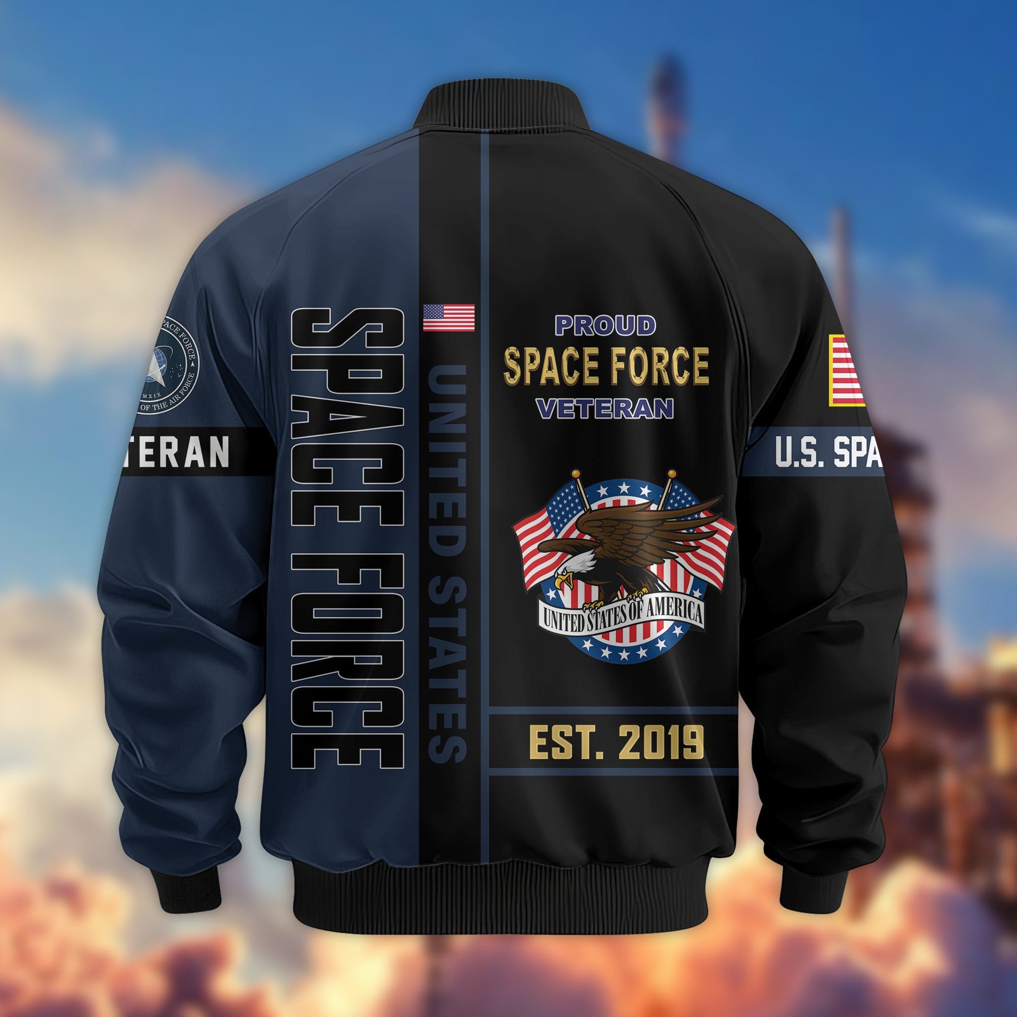 Premium US Veterans Bomber Jacket, Gifts For US Veterans, Gifts On Father's Day, Veterans Day.